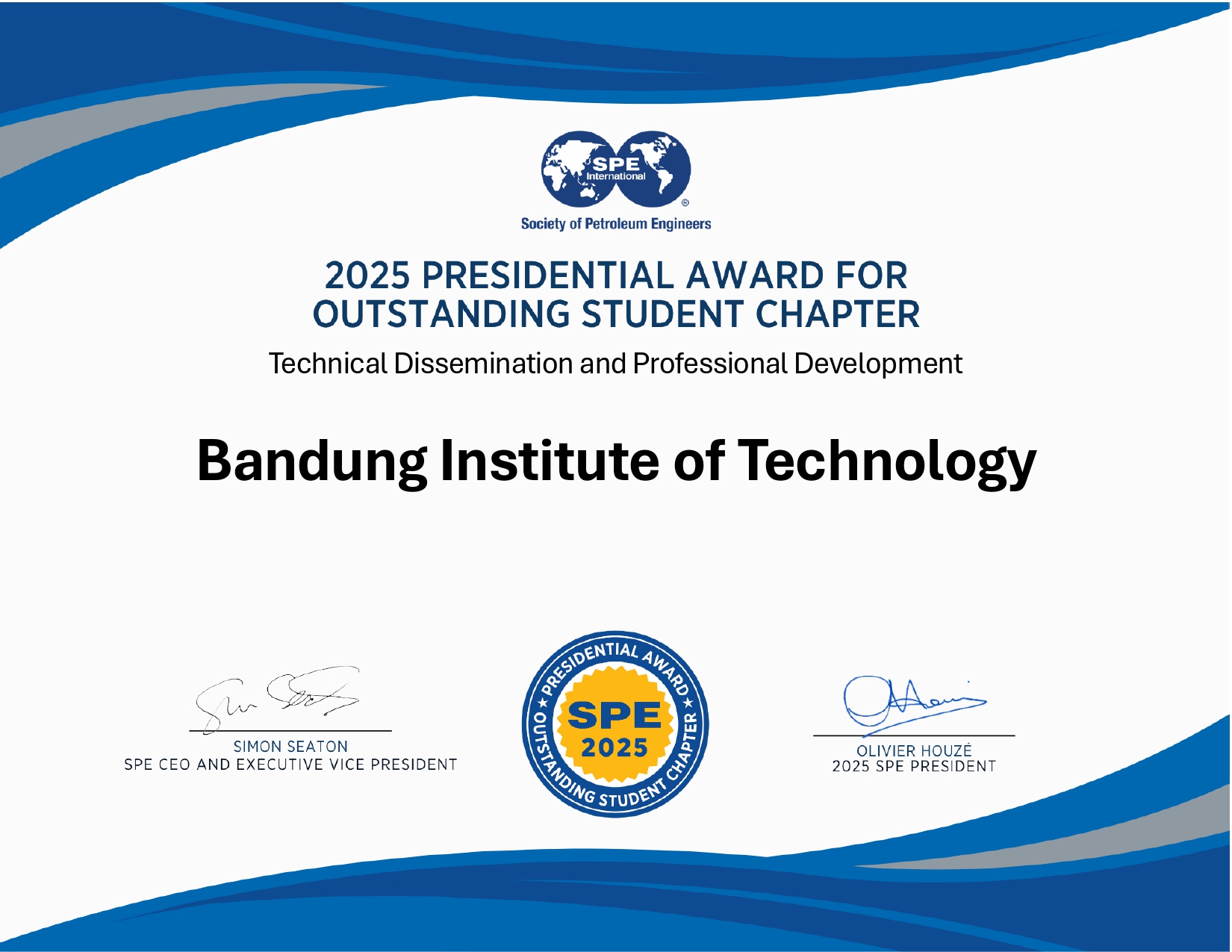 Bandung Institute of Technology Chapter_2025 Presidential Award for Outstanding Student